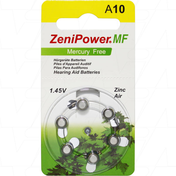 ZeniPower A10 Hearing Aid Button Cell Batteries