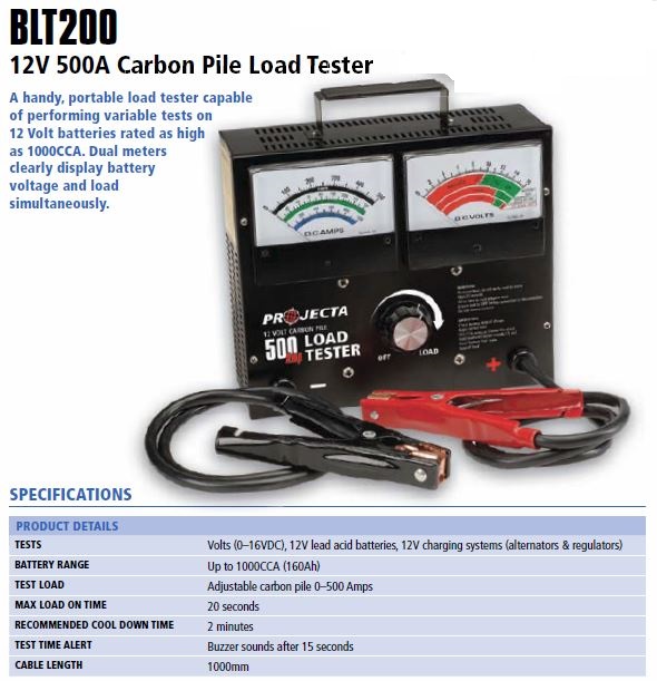 Projecta BLT200 12V 500A Carbon Pile Load Tester