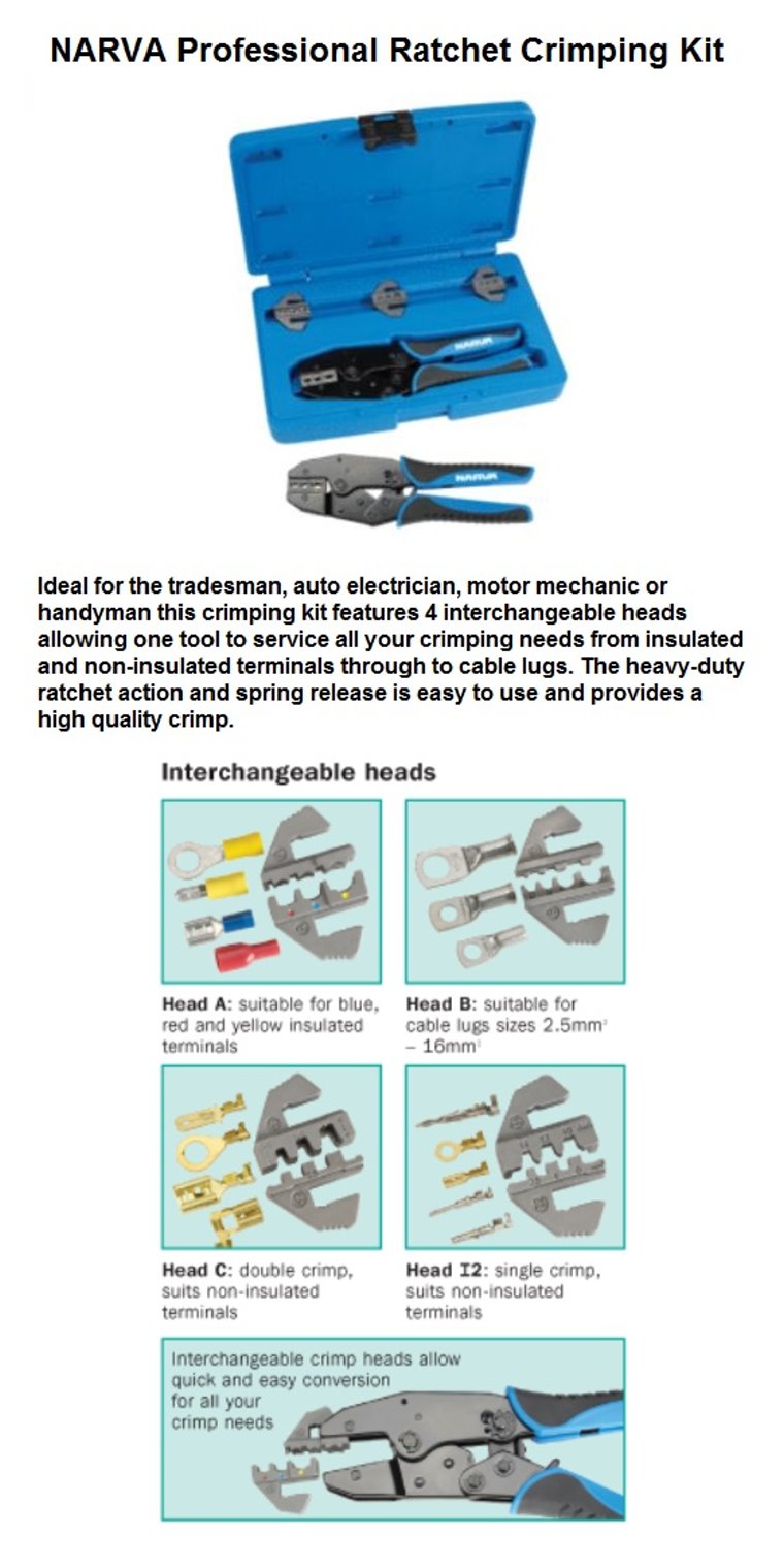 NARVA 56513 Professional Ratchet Crimping Kit