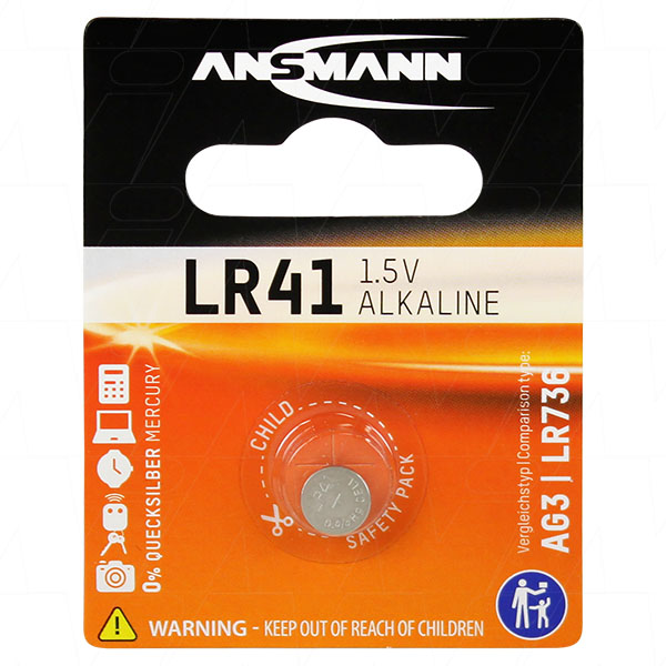 Ansmann, Pile alcaline LR41 - AG3 - LR736
