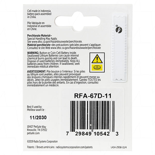 Petsafe Dog Collar Bark Control RFA67D Battery Batteries Direct