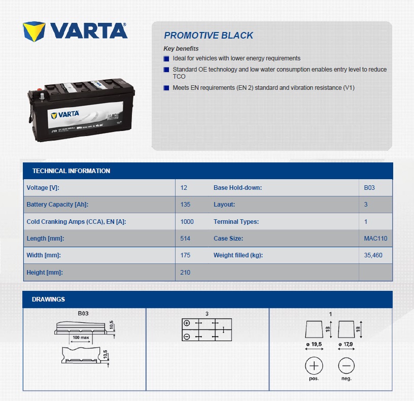 VARTA 635052 (J10) HEAVY DUTY